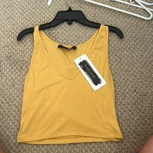 Blush Mark Yellow Crop Tank Top